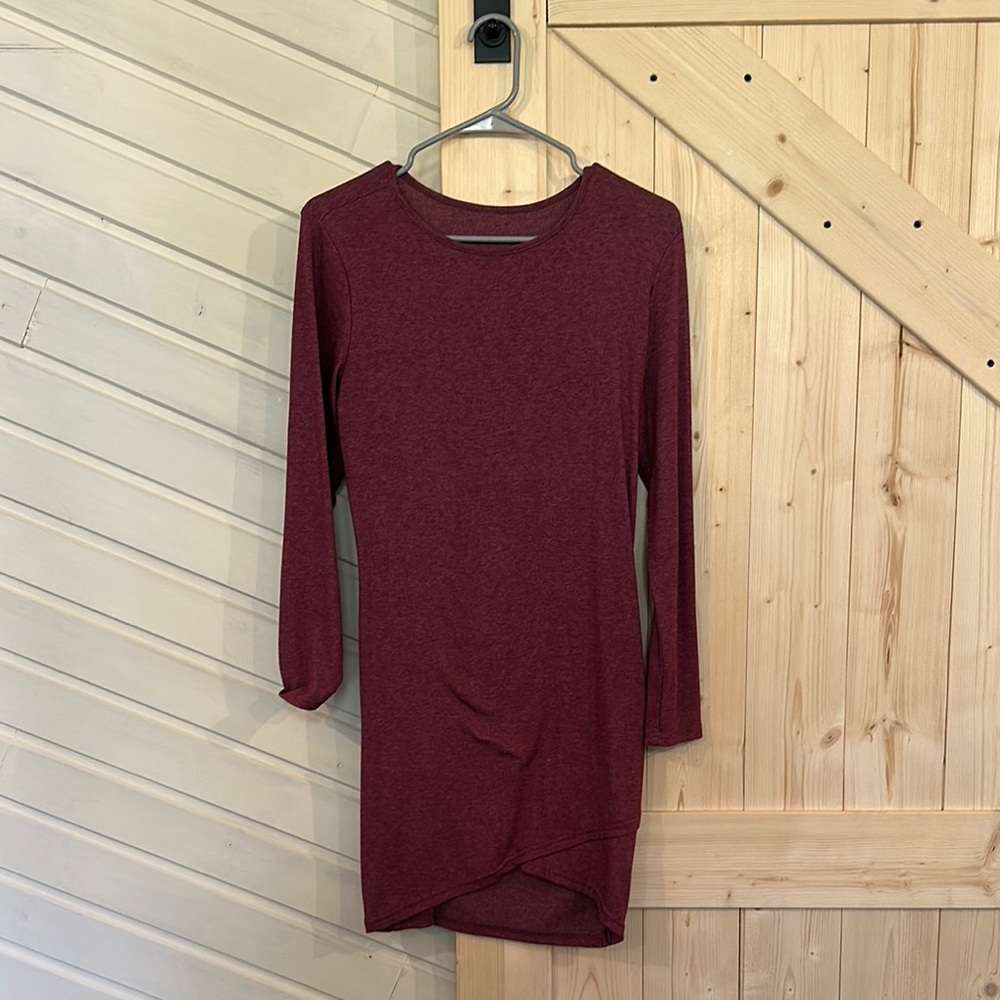 Burgundy Long Sleeve Dress